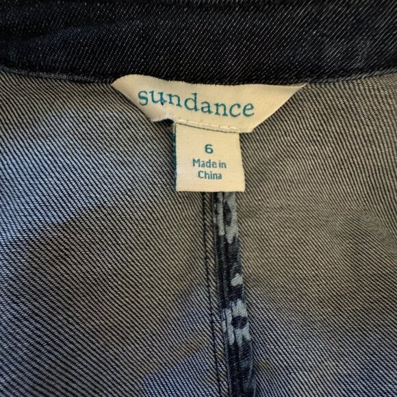 Sundance Women's Size 6 Blue Denim Cotton Tania Blazer Jacket One Button - Picture 13 of 14
